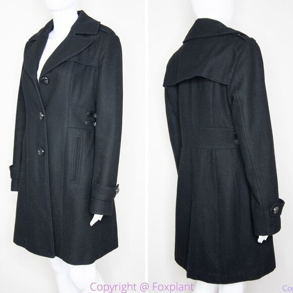 Keneth Cole women's wool blend black coat, size 8 - Picture 13 of 16